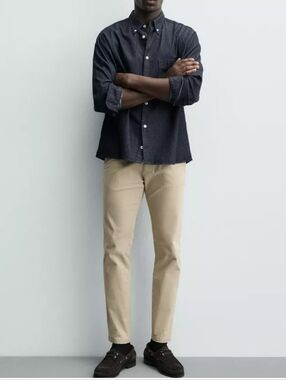 Zara Skinny Stretch Chino Khakis Size 32/30